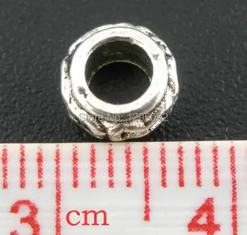 500Pcs Ton Gümüş Takılar Bulgular Bileşeni Yapmak Ring Pullar Boncuk Takı Oyulmuş 6x3mm Toptan