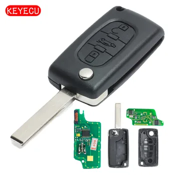 Keyecu Flip 2005-2011 HU83/VA2 Sonra Peugeot 408 FCC ID için Anahtar 3B Elektronik İD46 433MHz FSK: 2012DJ7678 / 2012DJ7679 Uzak