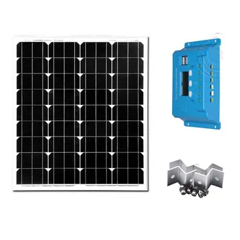 Güneş Paneli Kitleri 12 V Solar Şarj Denetleyicisi 10A 12 V/24 V PV Kablo Z Braketi Güneş enerjisi Sistemi Motorum Cavaran Kamp WATT