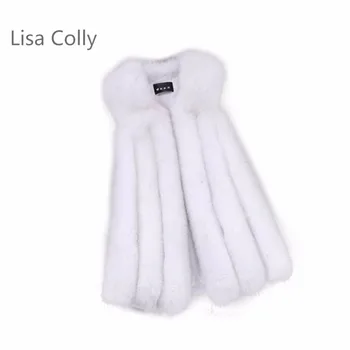 Lisa Colly Sıcak Kadın Ceket Kürk Yelek Faux Kürk Yelek Kadınlar Uzun Lüks Sahte Kürk Kış Yeni Moda Kadın Ceket Al