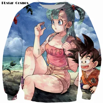 PLstar Cosmos marka giyim Çocuk Goku Parmak İzi Sweatshirt Dragon Ball 3D Sweatshirt Erkek/çocuk Crewneck Kazak nakliye bırak