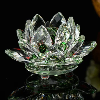 100mm Kristal Dekoratif Lotus Çiçeği el Yapımı Doğal Taşlar Mineraller Ev Dekorasyon İçin kağıt ağırlığı Fengshui El Sanatları