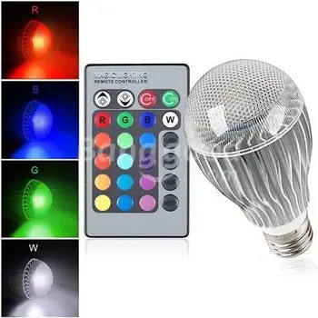 Yüksek kaliteli LED RGB LED Ampul AC85-265V E27 Renk Değiştirilebilir RGB KIZILÖTESİ uzaktan kumanda ile kontrol Lambası ücretsiz kargo LED