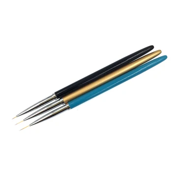 Güçlü Tırnak Sanat Fırça Liner Kalem Metal UV Jel Lehçe Astar Boya Fırçaları Tırnak Araçları Çizim İçin Manikür Kolu