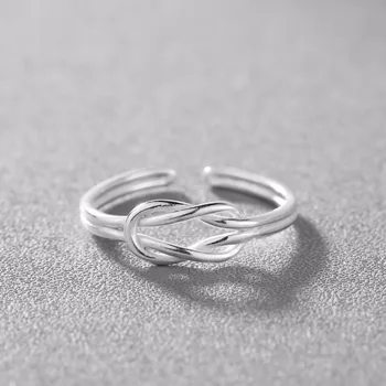 En İyi Arkadaşıma Hediye için CHENGXUN Kadınlar Aşk Düğümü Yüzük 925 Gümüş Tercümesi Yüzük Bayan Takı Açık Ayarlanabilir Moda Yüzük