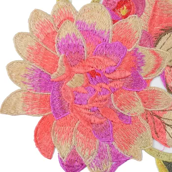 Pembe Şakayık Çiçek Venise Dantel Yaka Aplike Yama Yaka Kumaş Etiket Şeritleri NL313 Giyim El Sanatları Dikiş İşlemeli
