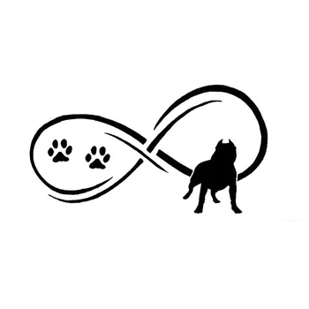 17.8*9.7 CM Pit Bull Köpek Hayvan Pençe Araba Çıkartmaları Motosiklet Aksesuarları Siyah/Gümüş S1 Stil Vinil Araba Çıkartma Sevimli 0752 Yazdırır