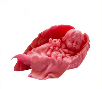 Bebek el yapımı kalıp uyku DİY Bebek kanatları kız 3D silikon sabun kalıpları kalıp yön kalıp kek fondan