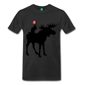 Gömlek Üst Tee Yeni Erkek Pamuk T Shirt T Yeni Erkek Pamuk Oh Kanada Geyiği ve Kunduz Erkek Premium T-Shirt S Siyah Yaz-
