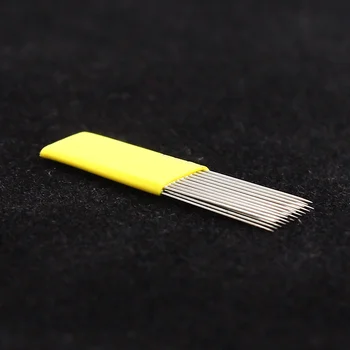 Gölgeleme Bıçaklar Microblading 100PCS Dövme 21 Pin ÇİFT SATIR Microblading 21M1 Sis Kaş İğne İğne İğne