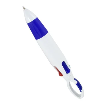 Beyaz Mavi Plastik Varil 1 4 Renkli Tükenmez Kalem Öğrenci