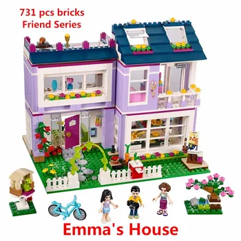 Lego 41095 en İyi Hediye ile Kız Çocukları Model Tuğla Oyuncaklar İçin yeni Arkadaşlar Serisi Emma'nın Ev Yapı taşları Klasik Uyumlu