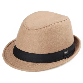 Erkekler Yün İçin FS Retro Siyah Fötr şapka Fötr Şapkalı Beyefendi Geniş Ağzına Moda Caz Panama Şapka Kış Açık Kapaklar Chapeau Homm Hissettim