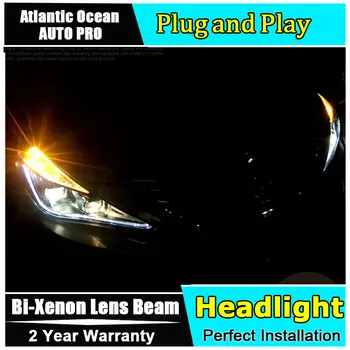 Hyundai Sonata İçin Stil araba farları led sonata8 kafa lambaları 2011-arası dönemde Melek göz gündüz farı KİTİ SAKLADI Bi-Xenon Mercek, düşük ışın led