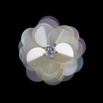 7pieces 3.5 cm*Kristal Payet Çiçek Boncuklu 3.5 cm Zanaat Hairband Şapkaya Aksesuarlar İçin Dekore Aplike Elbise Yamalar TH498