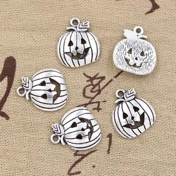 20pcs Takılar kabak jack fener halloween 18*15 mm Antik Gümüş Kaplama Kolye Yapımı DİY el Yapımı Tibet Gümüş Takılar