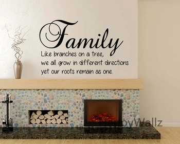 Aile Q25 Bir Aile DİY Duvar Alıntı Yazı Modern duvar Kağıdı Oturma Odası Gibi Ağaç Kökleri üzerinde Duvar Sticker Aile Dalları Alıntı