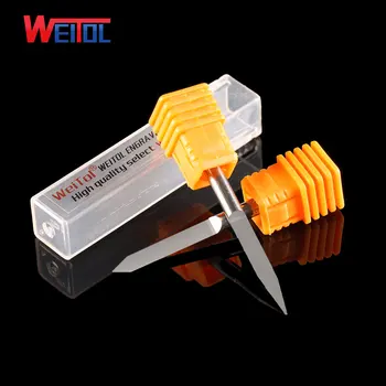 Weitol 5A 1 adet/Lot 4 mm V Şekli yuvarlak Alt Karbür PCB Gravür Bit CNC Router Aracı 10 derece 0.2 mm