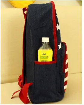 1 adet ABD Bayrağı Punk şerit Sırt çantası Omuz Çantası Damla nakliye yıldız perçin okul çantası