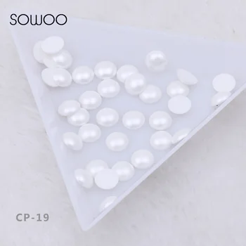 Süt Beyaz Renk Yarım İnci Demir-Düzeltme Taslar Malzeme 288pcs gelinlik için SOWOO ss30 6 MM çok/Reçine