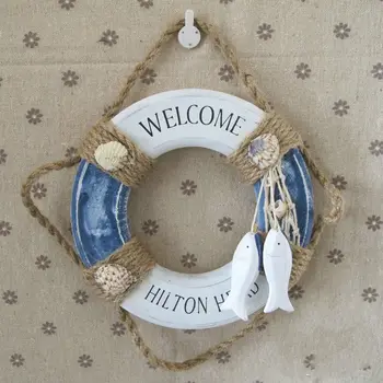 Hilton Head Hoşgeldiniz Ahşap Dümen Simidi Gemi Deniz Plaj Dekor El işi