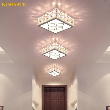 Modern Kare Kristal Ceilign Işıkları Basit Koridor Sundurma Plafondlamp Ev Lighthing Kristal Tavan Lambası LED KUMASTB