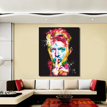 JQHYART David Bowie Oturma Odası Ev İçin Hiçbir Çerçeve yağlı Boya Dekor Tuval Modern Duvar Resimleri Boyama Resimleri, Renkli