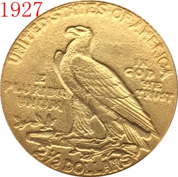 24 K altın 1927 $2.5 Hint Yarım Kartal ALTIN Sikke Kopya Ücretsiz nakliye kaplama
