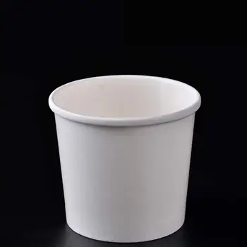 50pcs/lot Beyaz Çift PE tek Kullanımlık Kağıt Kase Yüksek Kalite Buz örtüsünün Taraf Tedarikçi İle Kağıt Bardak krem