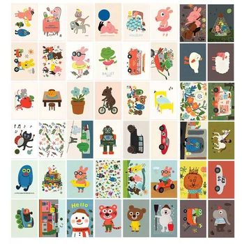 48pc/çok Orijinal Karikatür Küçük Fare Desen Kağıt Kibrit kutusu Sticker Yapışkan Dekorasyon Çıkartma DİY Albüm Günlüğü Etiket Etiket Çıkartmalar