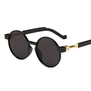 Moda güneş gözlüğü erkek güneş gözlüğü steampunk retro yuvarlak lensler özel daire uv400 bacaklar güneş gözlüğü