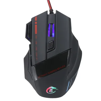 D3 fare oyun SICAK 3200 DPİ 7D Optik USB makaralı Notebook mouse İçin PRO Oyun Mouse, Siyah LED