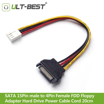 PRO-En İyi Kablo SATA stereo mini 4Pin erkek Kadın Sabit Sürücü Güç Kabloları Kablosu 20cm Adaptör Disket SATA