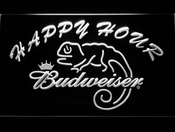 619 Budweiser Kertenkele Happy Hour Bar/Neon Tabela LED Kapalı seçim için 20+ Renk 5 Boyutları Geçin