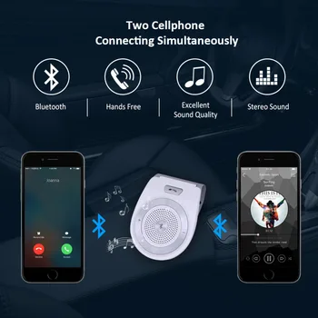 Bluetooth 4.1 EDR Kablosuz Araç Kiti Mini Güneşlik Olabilir 2017 Araç Bluetooth Kiti T821 Handsfree Hoparlör Telefon Desteği Ücretsiz görüşme Eller