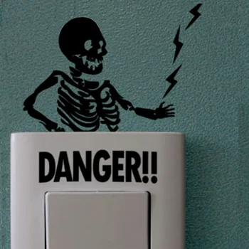 Elektrik Anahtarı Çıkartma Uyarı Komik Tehlike Dekor Duvar Çıkartması Vinil A3011