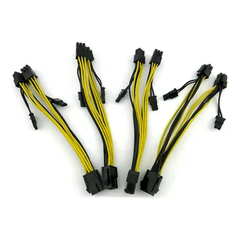 18AWG PCI-Çift 8 6pin E-pin Y-Splitter Uzatma Kablosu