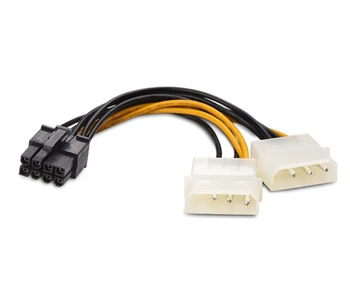Molex yeniden Adaptörü PCI için 10 adet/lot2 x 4pin Molex to 8 pin PCI Express ekran Kartı Pcı-e ATX PSU Güç Dönüştürücü Kablo