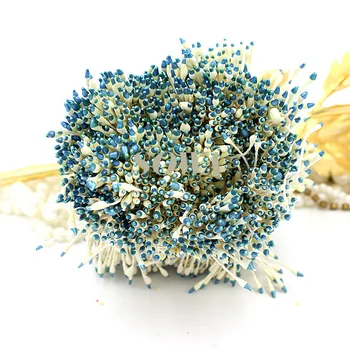 Pasta dekorasyon İçin ücretsiz/Lot Toptan 800pcs Nakliye 1mm Mavi Ve Fildişi Renk Çift Kafa Çiçek Dişilik organı Kondisyon Ve DİY