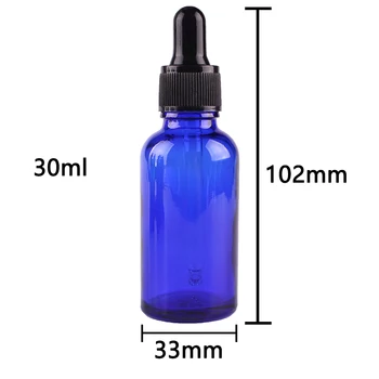 Pipet Boş Parfüm Şişeleri Sıvı Kavanoz ile 6pcs 30 ml AĞIRLIK (Kobalt Mavi Cam Damlalık Şişe
