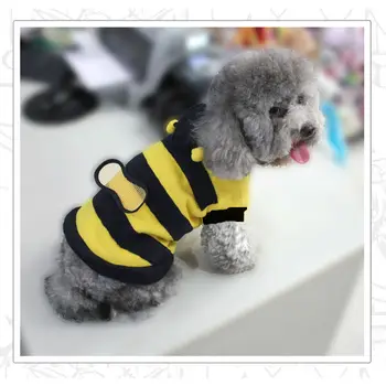 Pet Köpek Kedi Ceket Elbise E5M1 Evcil hayvan için Kostüm Giyim Kadar Arı Elbise Sevimli#