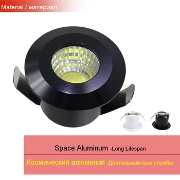 10 adet 3W Led spot-tavan ışık AC85 265V COB Mini spot Işık kabine lamba Alumunium Vücut Hızlı gemi UR Gömme Led