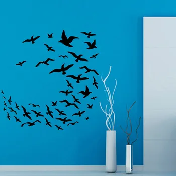 ZOOYOO Özgürlük Kuşlar Duvar Birçok Deniz Martılar Vinil Duvar Çıkartması Sticker Ev Dekor Sanat Duvar resimleri Oturma Odası Uçan Çıkartmaları