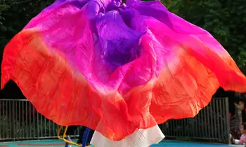 Tasarım gerçek ipek oryantal dans peçe, ucuz dans peçe,tari perut kostum peçe 250 270*114cm Kırmızı+Kırmızı Gül+mor toptan