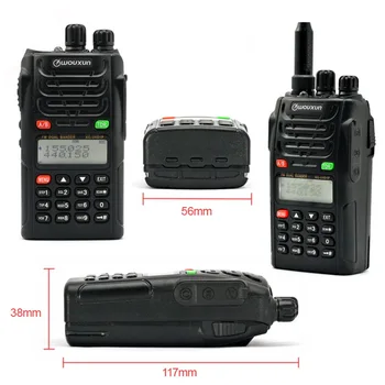 1700mAh batarya FM Vericisi UVD1P Telsiz UHF VHF amatör Radyo ile orijinal WOUXUN KG-UVD1P Dual Band İki Yönlü Radyo