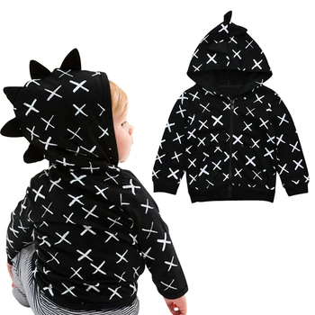 Dinozor Kapşonlu Sıcak Satış Bebek Pamuk Bahar Sonbahar Kış Sweatshirt Marka Giyim 2018 Yeni Çocuk Ceket&Mont Kız Çocuk Mont