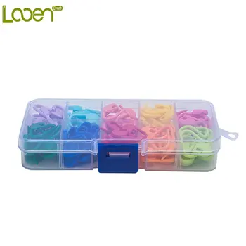 Looen Marka 120pcs/Yüksek Kalite Karışık Renkler Durumda Mini Aksesuarlar Örgü Dikiş Plastik İşaretleri Kilitleme Tığ paketi