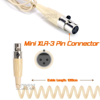 SAMSON İçin Mini XLR 3 Pin TA3F Çift Kulak kancası Kulaklık Mikrofon Headworn Mikrofon N1 UR7 CT7 CR88 CB88 Kablosuz Sistem Verici