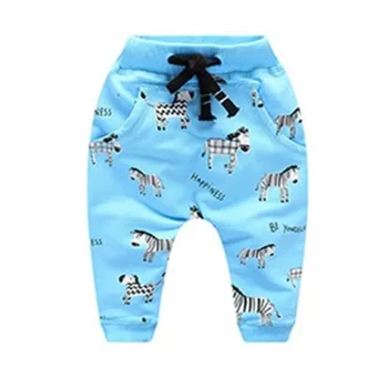 Küçük Maven Yeni Bahar, Sonbahar Çocuk Gökyüzü Mavi Temel Kalite Pamuk Elastik Bel Zebra Çocuklar Rahat Örme Kalem Pantolon Şirin