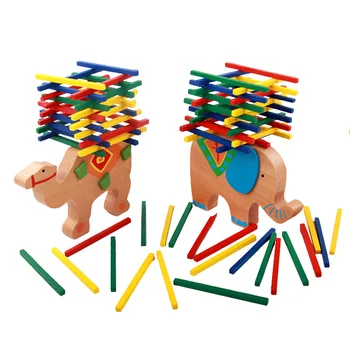 JaheerToy Bebek Ahşap Oyuncak Bloklar Deve ve Filler Denge aleti Karikatür Sevimli Şekli Çocuk Oyuncak Cteature